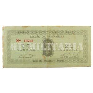 CÉDULA DOS ESCOTEIROS DO BRASIL, 20 TAMOIOS • REGIÃO DA GUANABARA – 1965