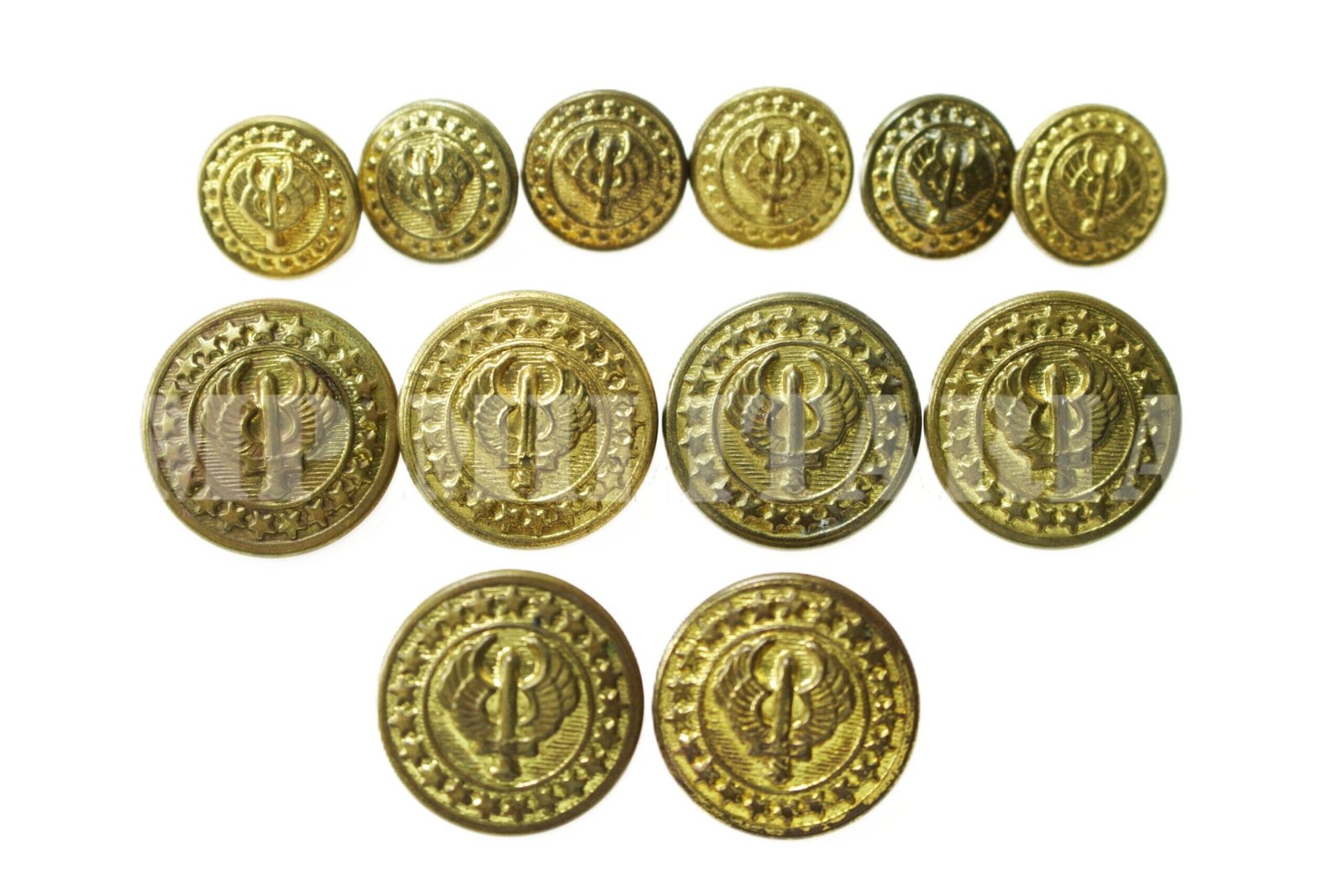 LOTE DE BOTÕES DOURADOS ANTIGOS DA FAB - Imagem 2