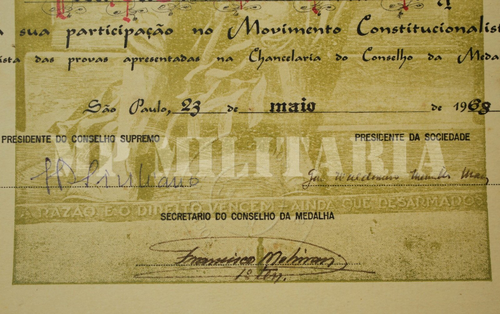 DOCUMENTO COM A MEDALHA MMDC DE 30 ANOS DA REVOLUÇÃO DE 1932 - Imagem 6