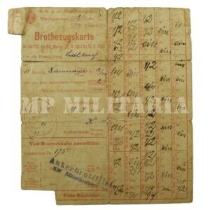CARTÃO DE RACIONAMENTO DE PÃO – BROTBEZUNGSKARTE • ÁUSTRIA – I GUERRA