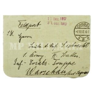 CORRESPONDÊNCIA MILITAR FELDPOST 1917 – ALEMANHA I GUERRA
