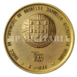 MEDALHA DA “TAP – TRANSPORTES AÉREOS PORTUGUESES” – VIAGEM DO PRESIDENTE DO CONSELHO AO BRASIL – 1969