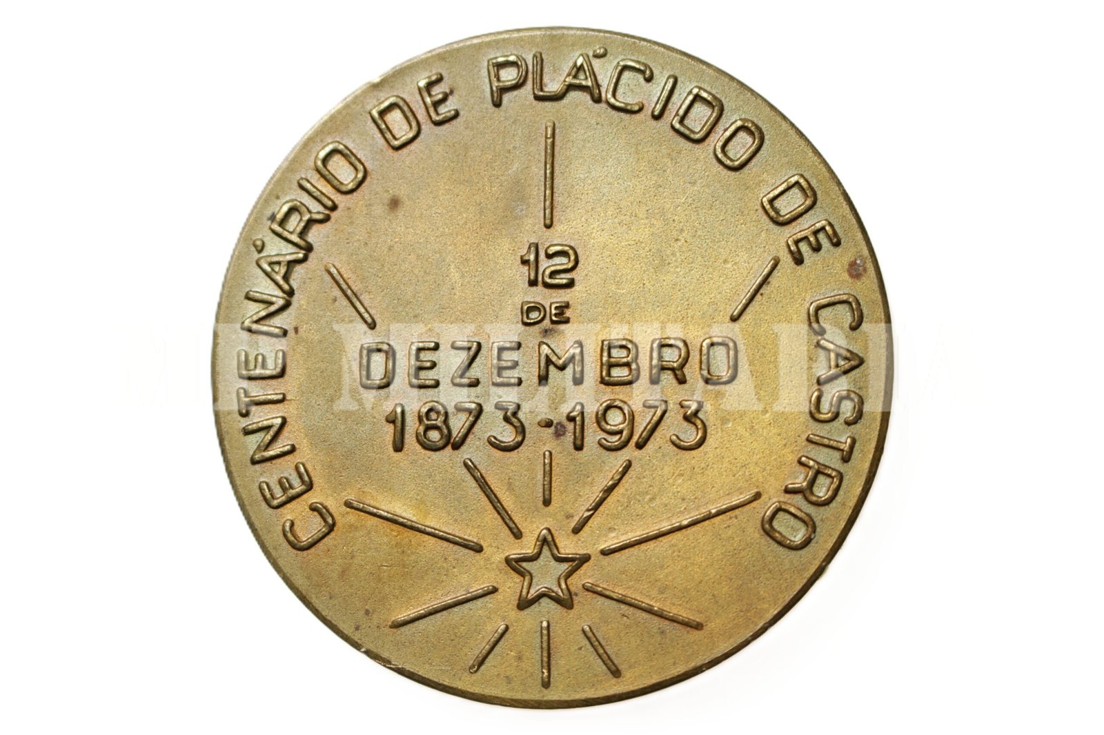 MEDALHA DO CENTENÁRIO DE PLACIDO DE CASTRO • LIBERTADOR DO ACRE 1873 – 1973 - Imagem 2