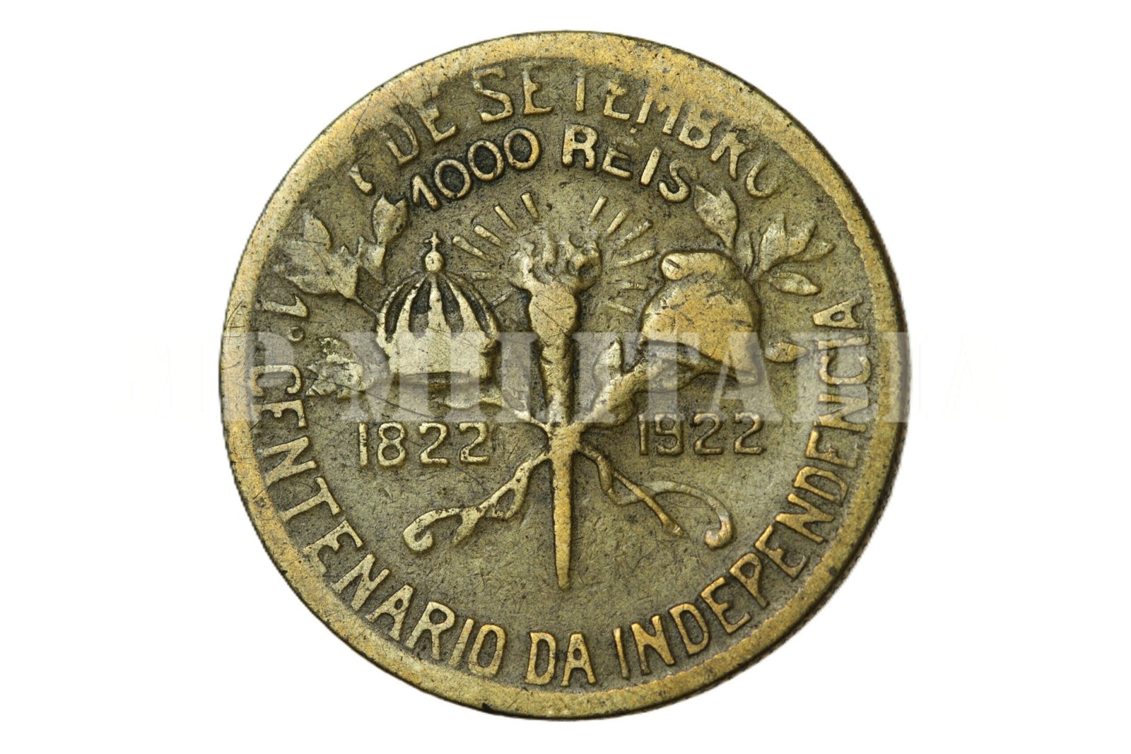 MOEDA DE 1000 RÉIS DE 1922 – COMEMORATIVA DO 1º CENTENÁRIO DA INDEPENDÊNCIA - Imagem 2