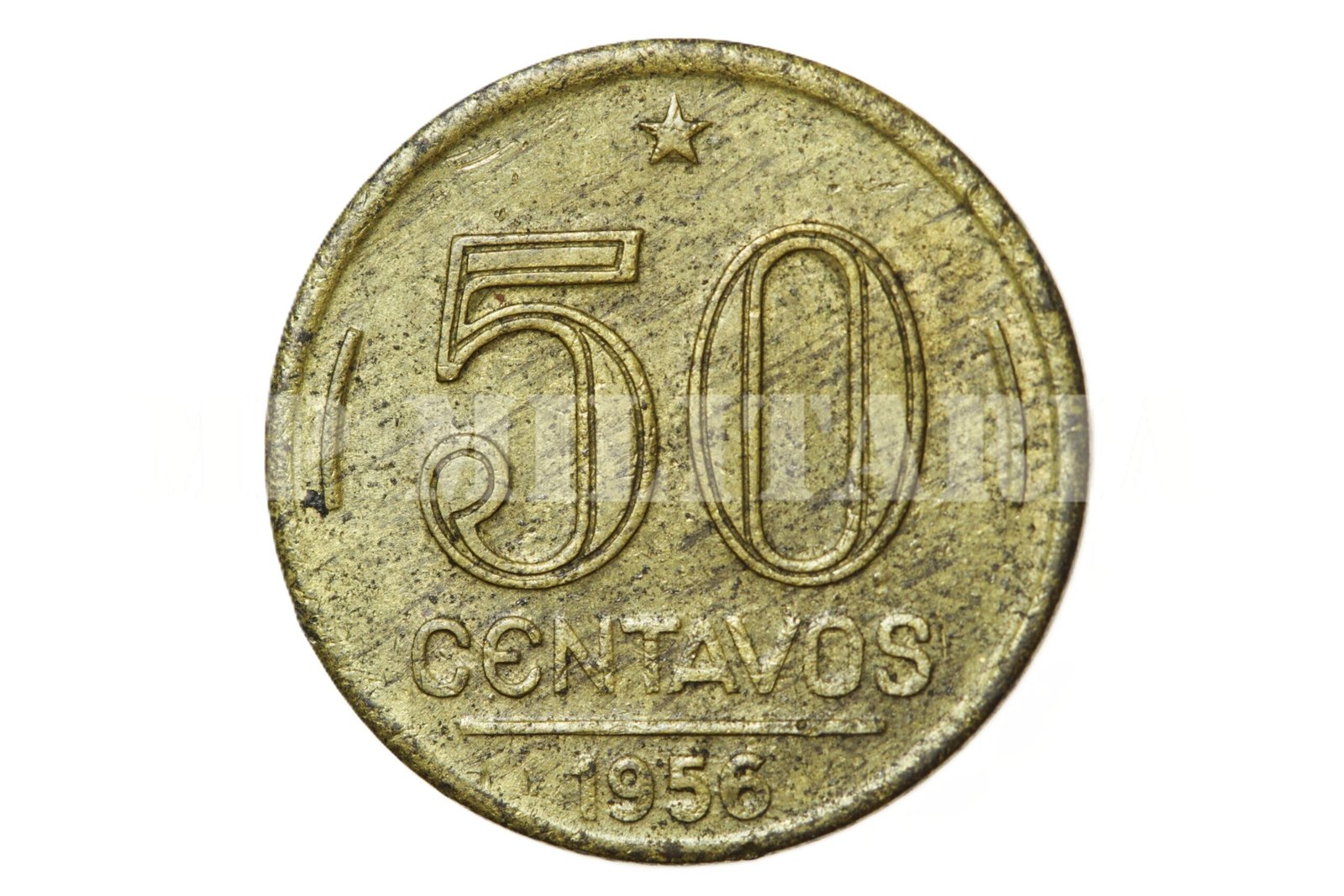 MOEDA DE 50 CENTAVOS DE REIS • PRESIDENTE DUTRA – 1956 - Imagem 2