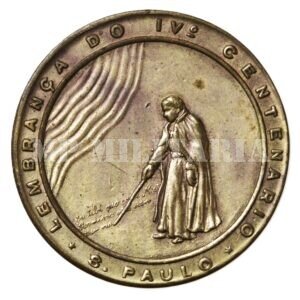 MEDALHA IV CENTENÁRIO DE SÃO PAULO, PADRE ANCHIETA • DOURADA – 1954