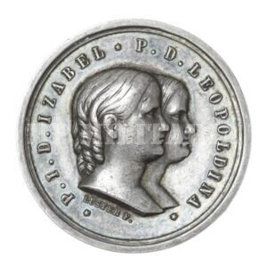 MEDALHA AS PRINCESAS D. ISABEL E D. LEOPOLDINA VISITÃO A CASA DA MOEDA • PRATA • IMPÉRIO – 1856