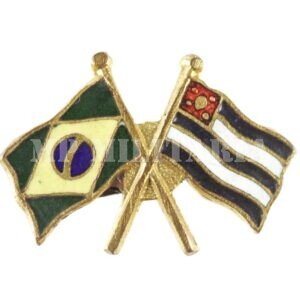 PIN DAS BANDEIRAS ENTRELAÇADAS • ESMALTADO – REVOLUÇÃO DE 1932