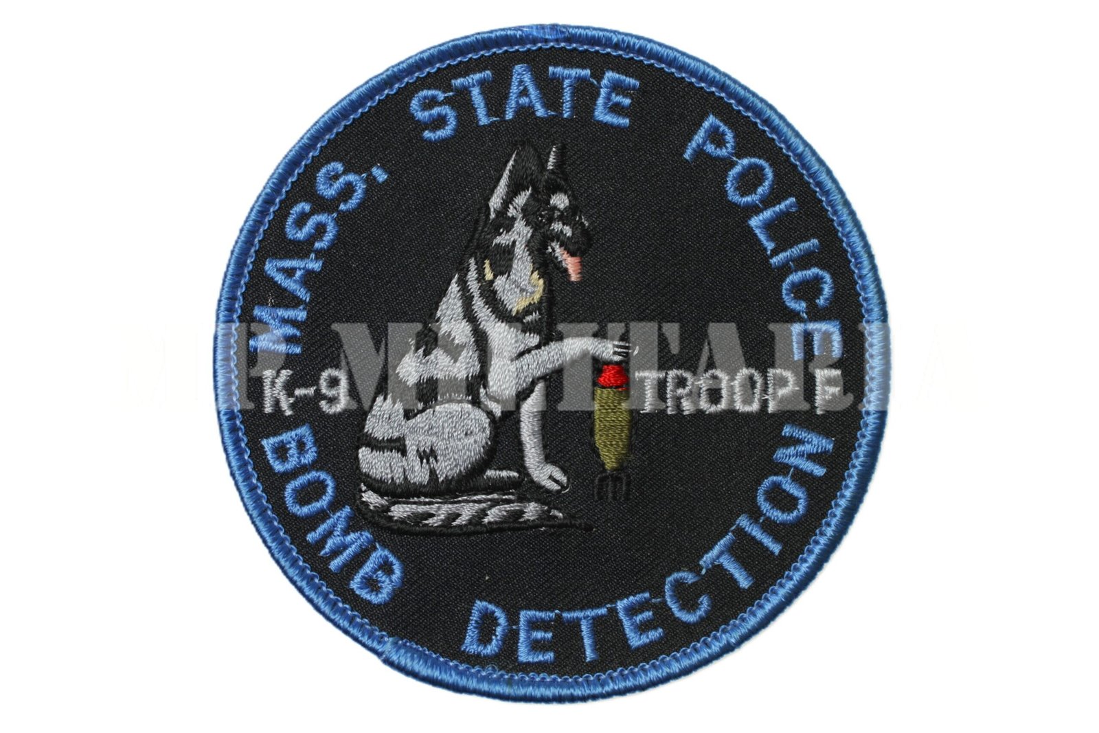 PATCH UNIDADE K-9 DE DETECÇÃO DE BOMBAS DA MASSACHUSETTS STATE POLICE