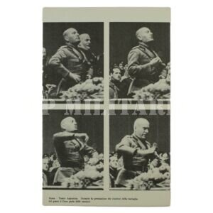 CARTÃO POSTAL DE MUSSOLINI NA PREMIAÇÃO DA “BATTAGLIA DEL GRANO”
