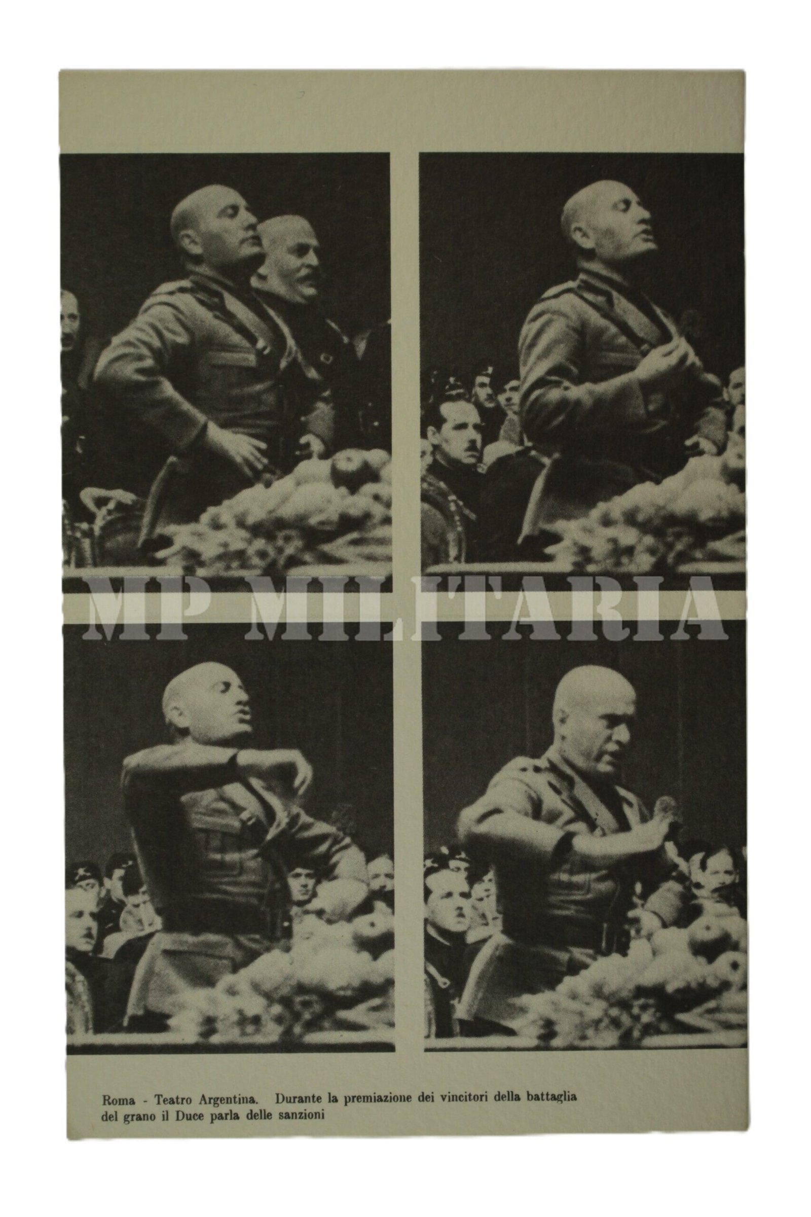 CARTÃO POSTAL DE MUSSOLINI NA PREMIAÇÃO DA “BATTAGLIA DEL GRANO” - Imagem 2