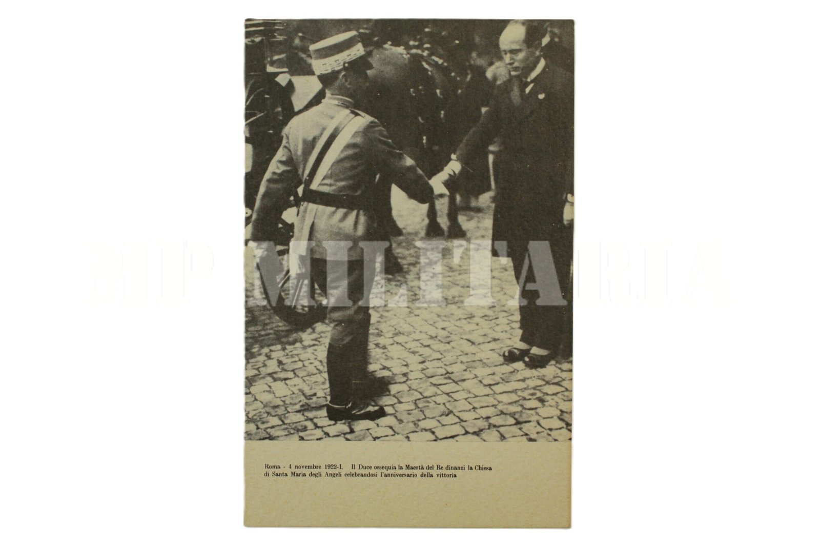 CARTÃO POSTAL DE MUSSOLINI COM O REI VITTORIO EMANUELE