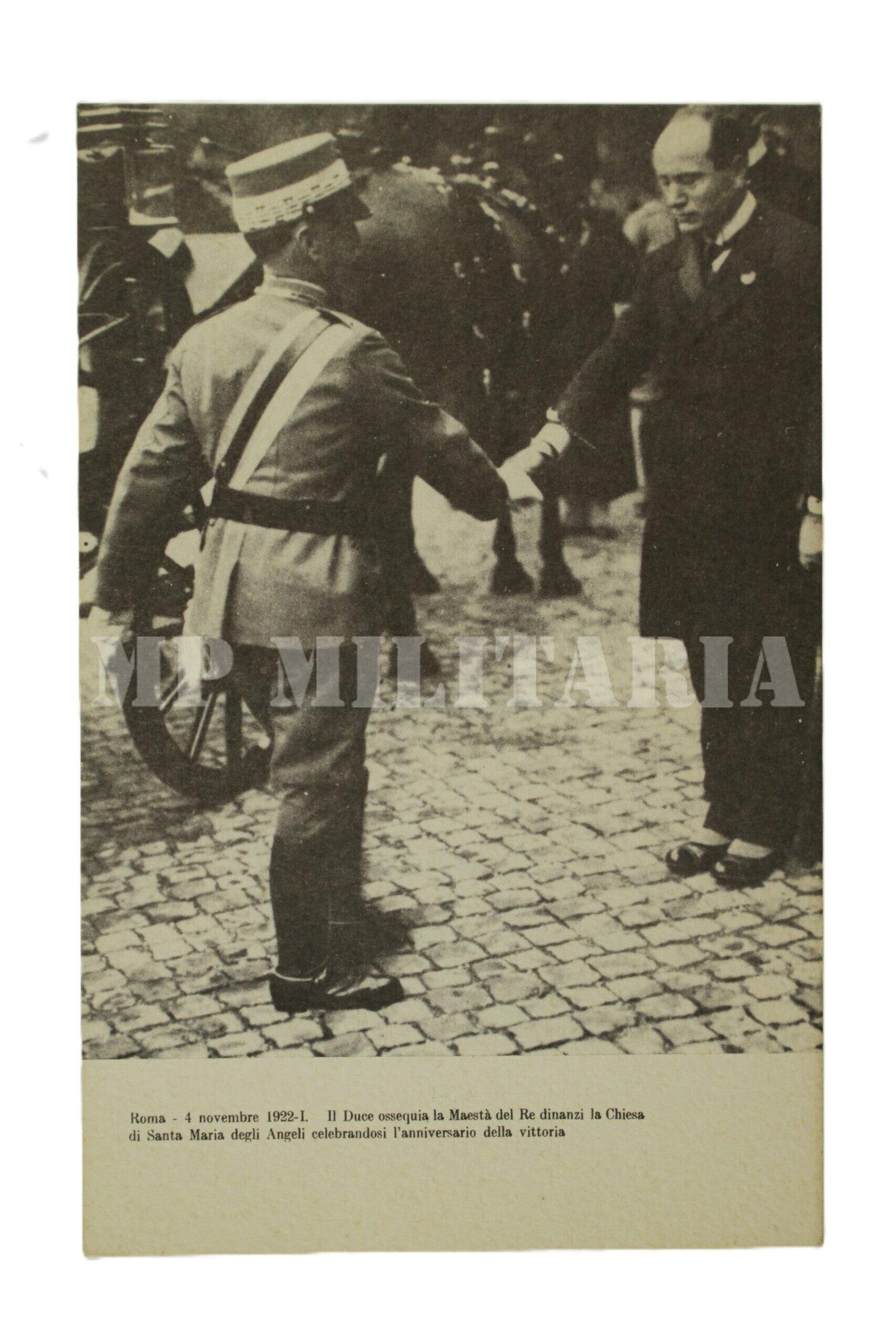 CARTÃO POSTAL DE MUSSOLINI COM O REI VITTORIO EMANUELE - Imagem 2