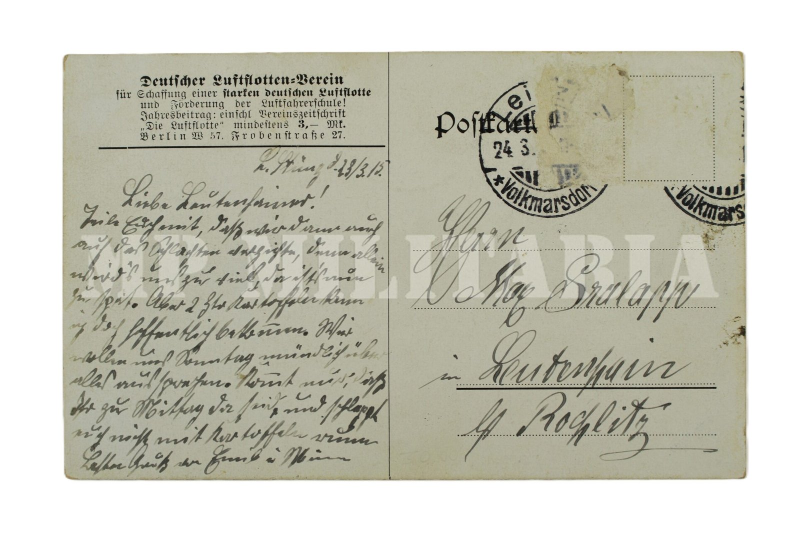 FELDPOST DO DIRIGIVEL ZEPPELIN 1915 - I GUERRA - Imagem 3
