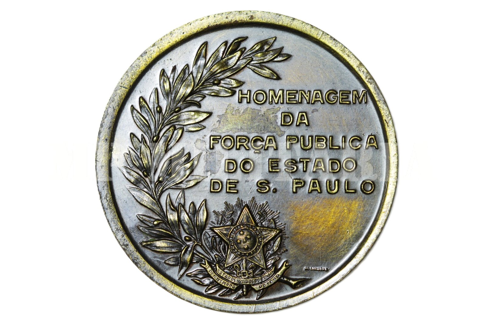 MEDALHA DO VÔO DO JAHÚ – AOS TRIPULANTES DO JAHÚ – HOMENAGEM DA FORÇA PÚBLICA – 1927 - Imagem 2
