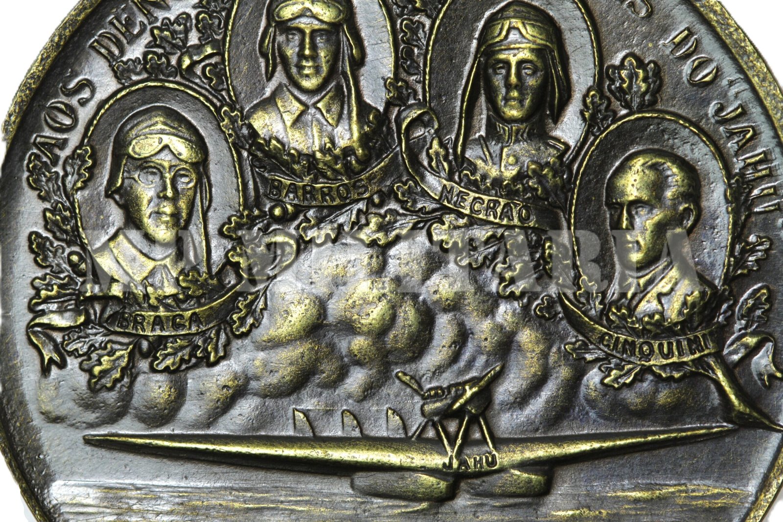 MEDALHA DO VÔO DO JAHÚ – AOS TRIPULANTES DO JAHÚ – HOMENAGEM DA FORÇA PÚBLICA – 1927 - Imagem 3