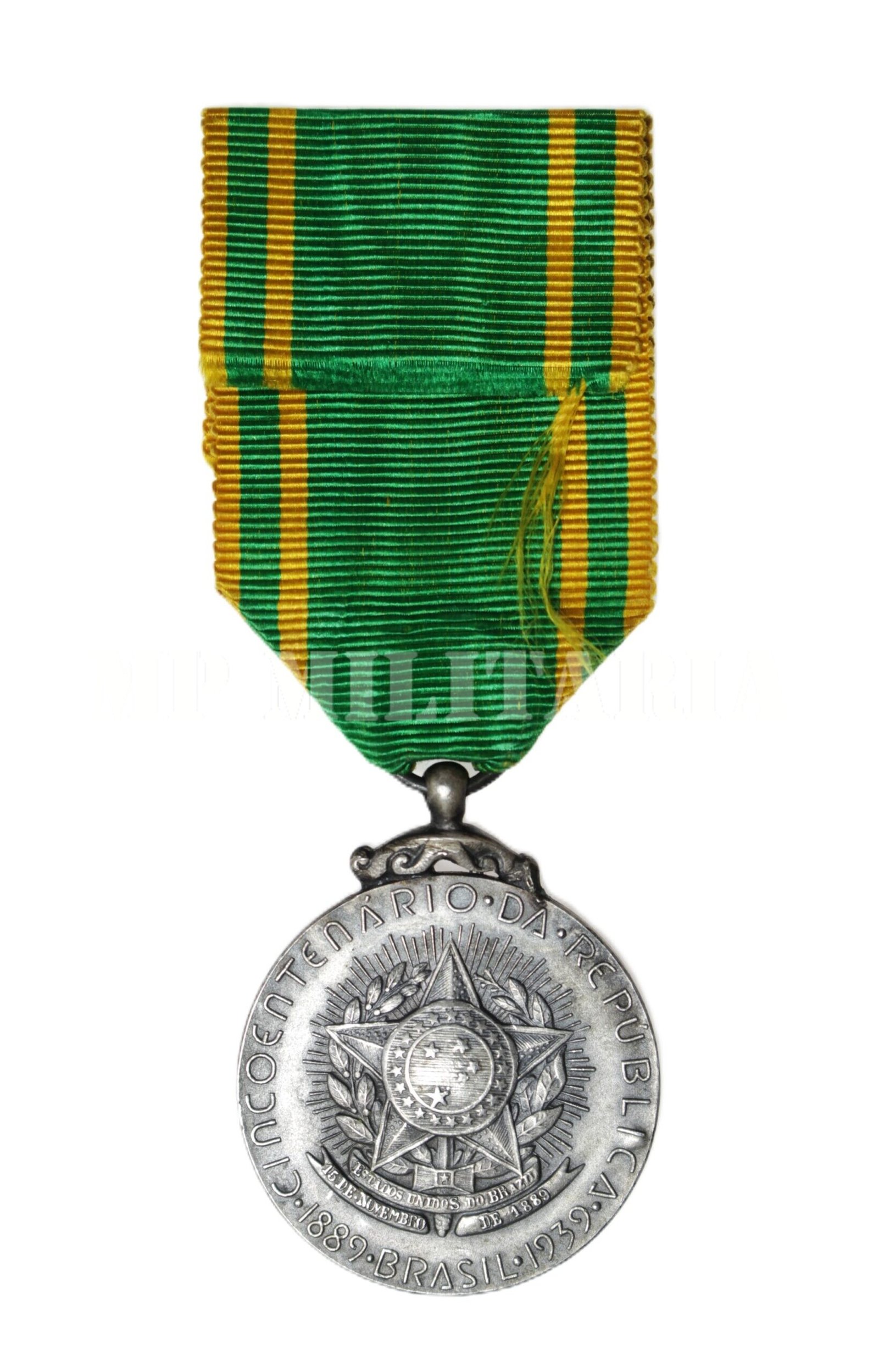 MEDALHA DO CINQUENTENÁRIO DA REPÚBLICA 1889 – 1939 – PRATA - Imagem 5