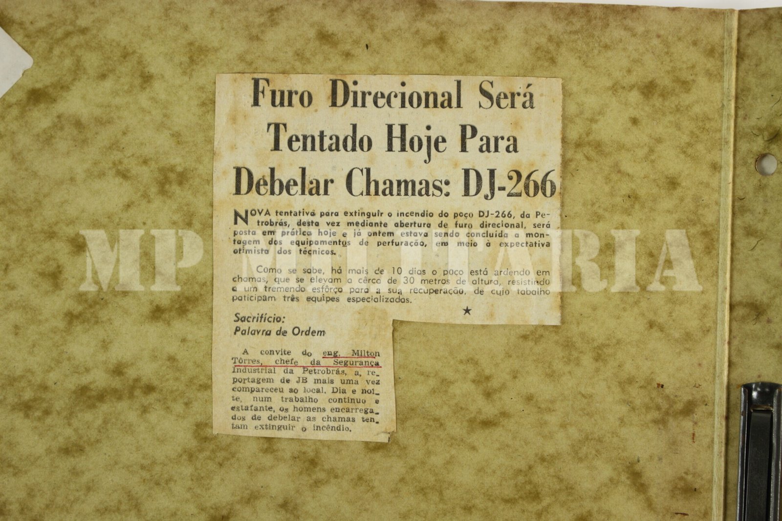 RELATÓRIOI DO INCÊNDIO DO POÇO DJ-266 DA PETROBRAS – ANOS 50 - Imagem 3