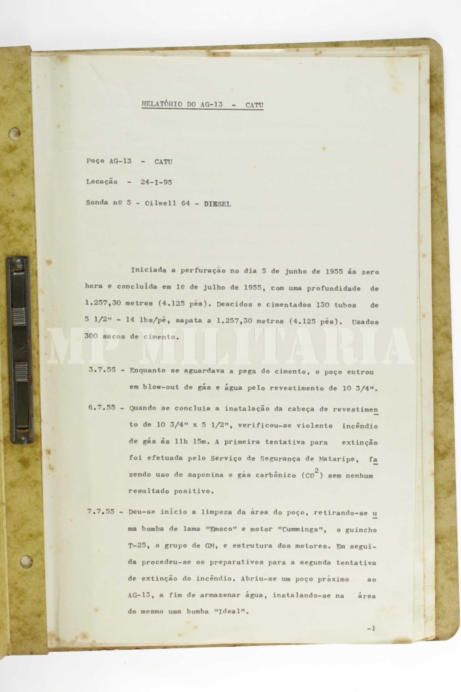 RELATÓRIOI DO INCÊNDIO DO POÇO AG-13 DA PETROBRAS – 1955 - Imagem 2