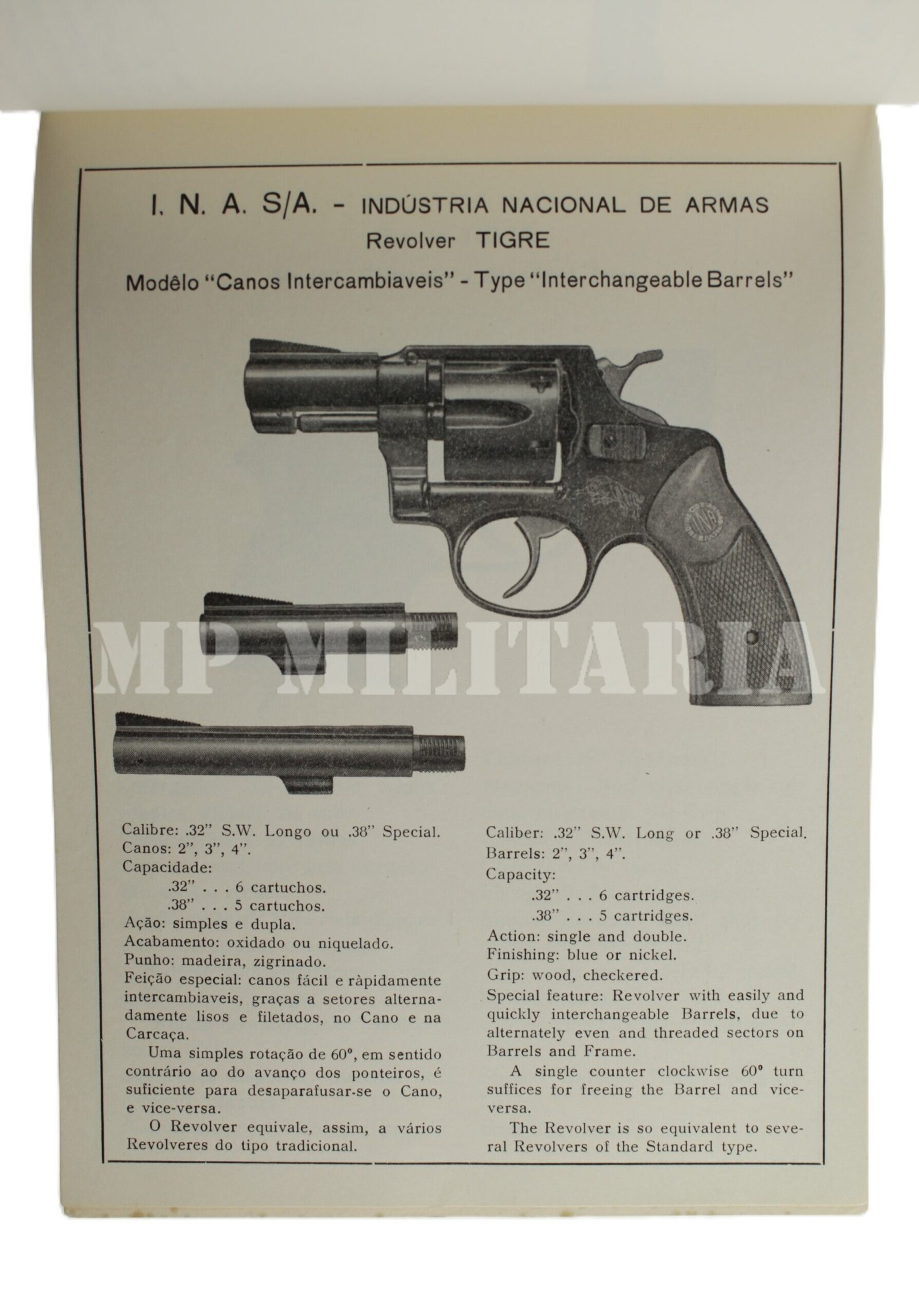 CATÁLOGO DA INA – INDÚSTRIA NACIONAL DE ARMAS – ANOS 60 - Imagem 5