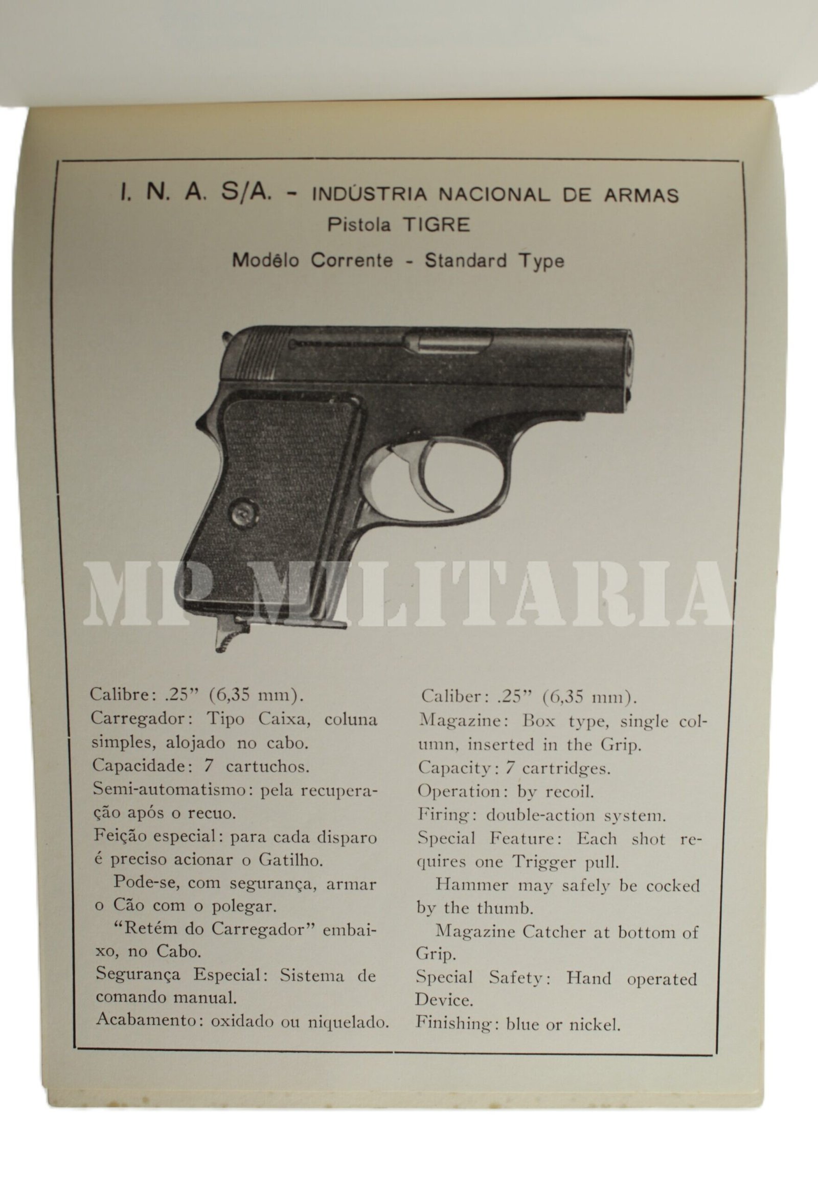 CATÁLOGO DA INA – INDÚSTRIA NACIONAL DE ARMAS – ANOS 60 - Imagem 6