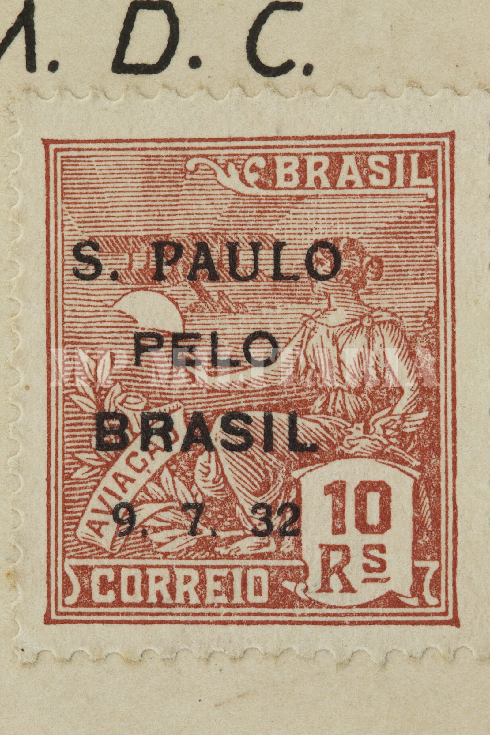 CARTÃO POSTAL DO CORREIO MILITAR • ESPADAS E BANDEIRAS • NÃO CIRCULADO – REVOLUÇÃO DE 1932 - Imagem 5