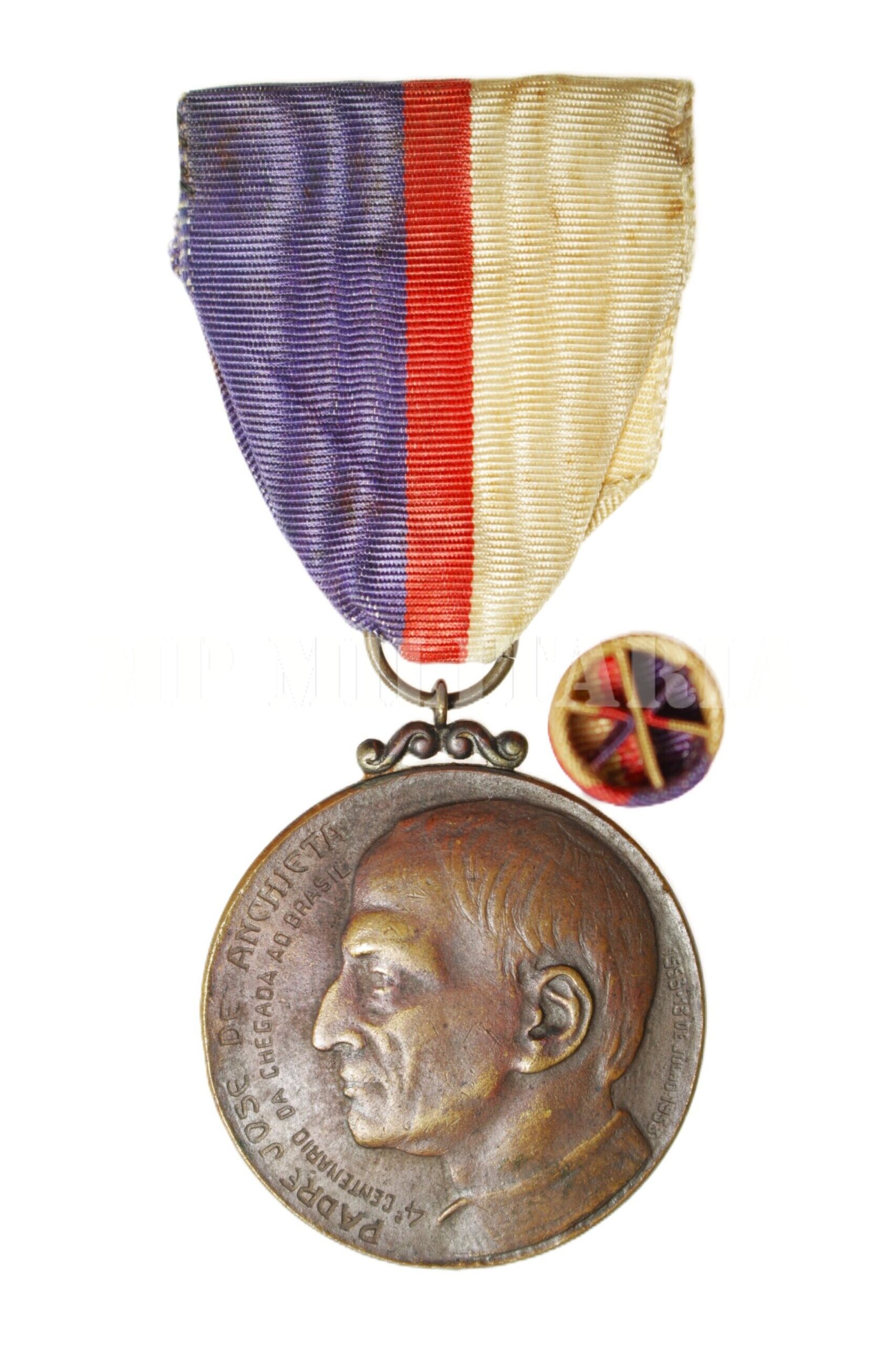 MEDALHA 4º CENTENÁRIO DA CHEGADA PADRE JOSÉ DE ANCHIETA - 1953 - Imagem 2