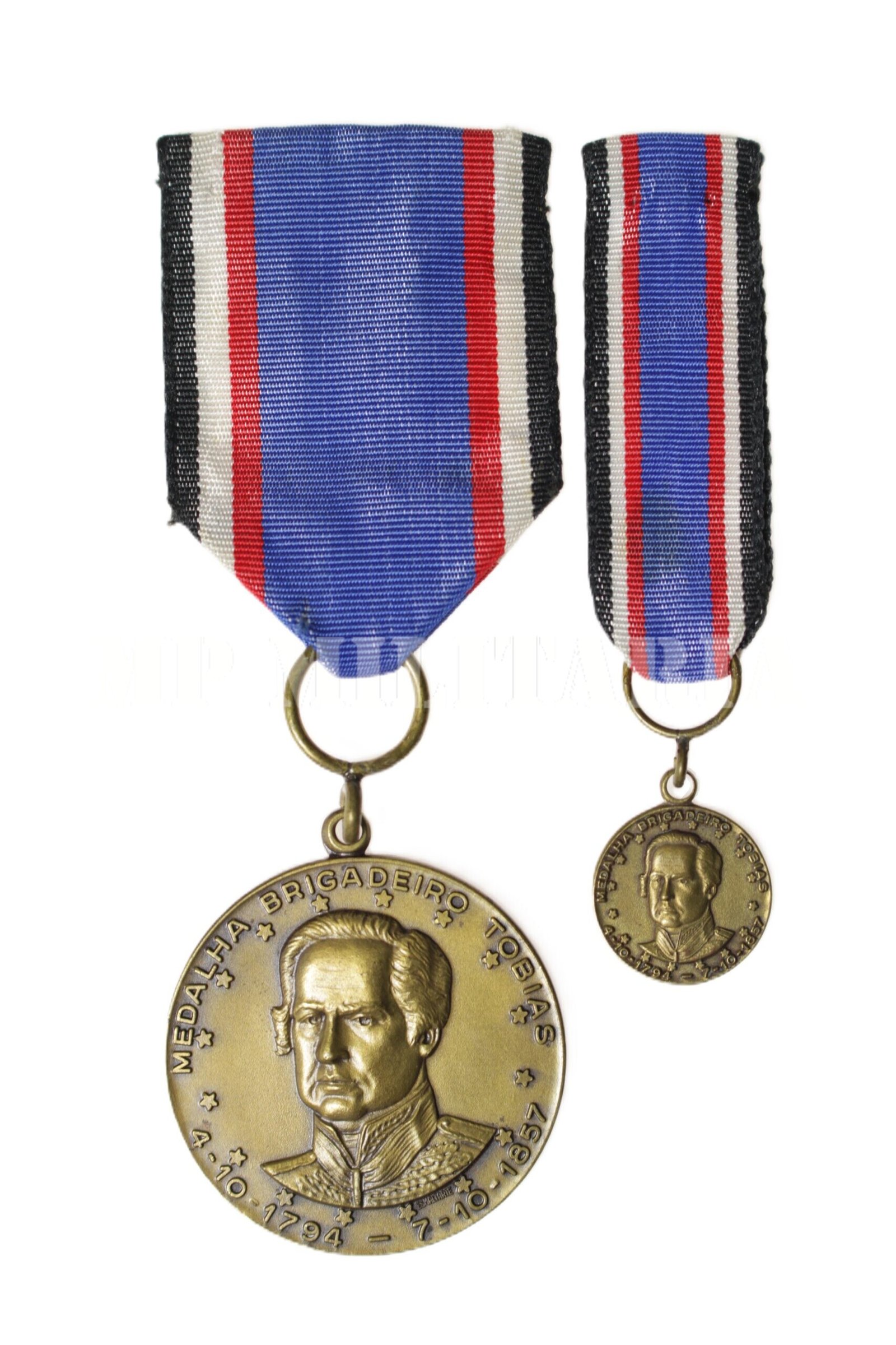 CONJUNTO DA MEDALHA BRIGADEIRO TOBIAS • POLÍCIA MILITAR DE SÃO PAULO - 3º MODELO - Imagem 2