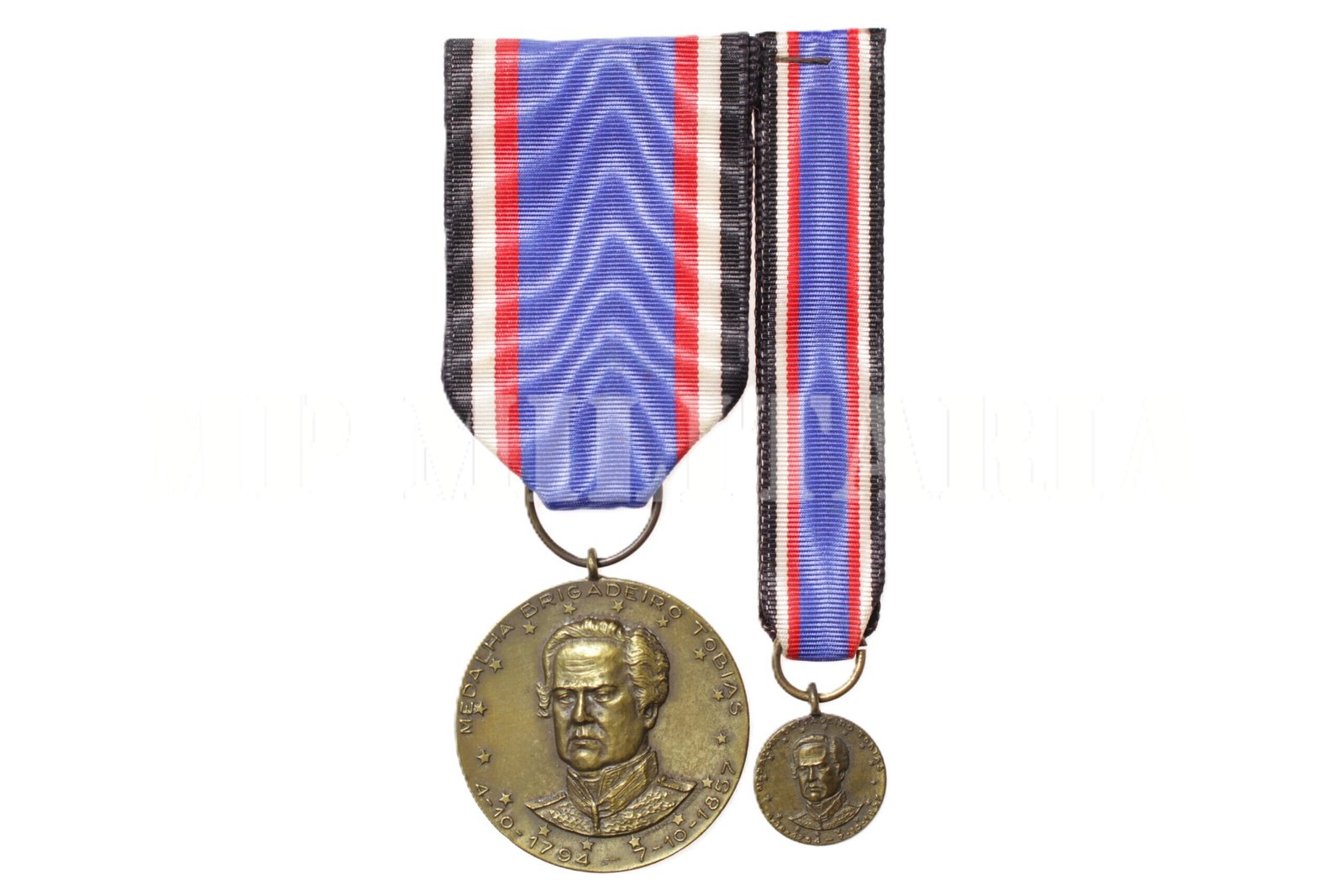 CONJUNTO DA MEDALHA BRIGADEIRO TOBIAS • POLÍCIA MILITAR DE SÃO PAULO • 2º MODELO – ANOS 1970