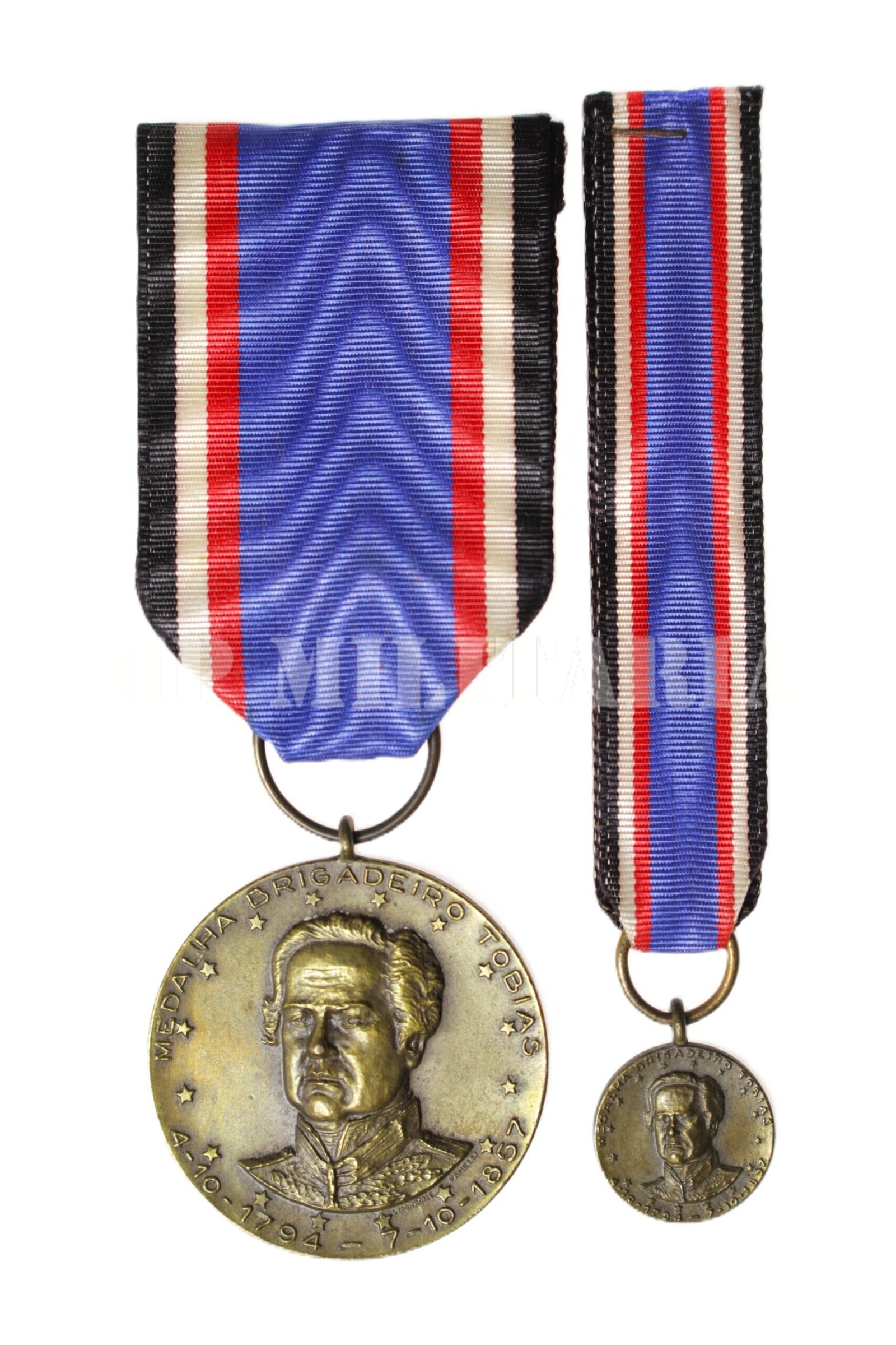 CONJUNTO DA MEDALHA BRIGADEIRO TOBIAS • POLÍCIA MILITAR DE SÃO PAULO • 2º MODELO – ANOS 1970 - Imagem 2